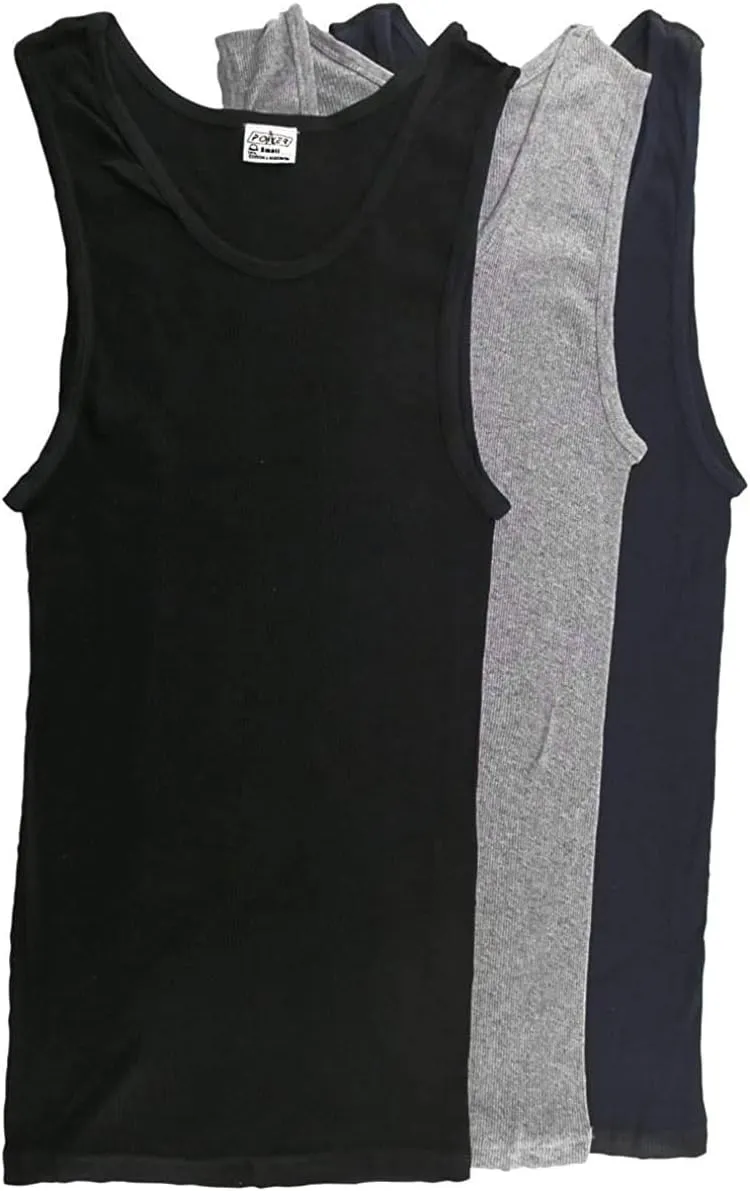 | Men's 100% Cotton Multipack Classic Rib Tank Top A-Shirts
