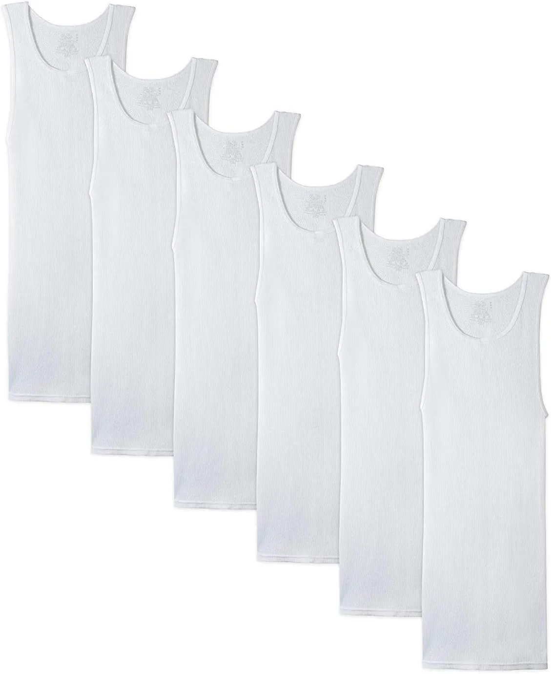 | Men's 100% Cotton Multipack Classic Rib Tank Top A-Shirts