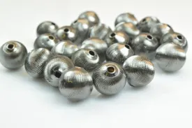 100 PCs Gun Metal Plated Black Carved Round Beads 6mm/8mm/10mm Diamond Cut For Jewelry Making