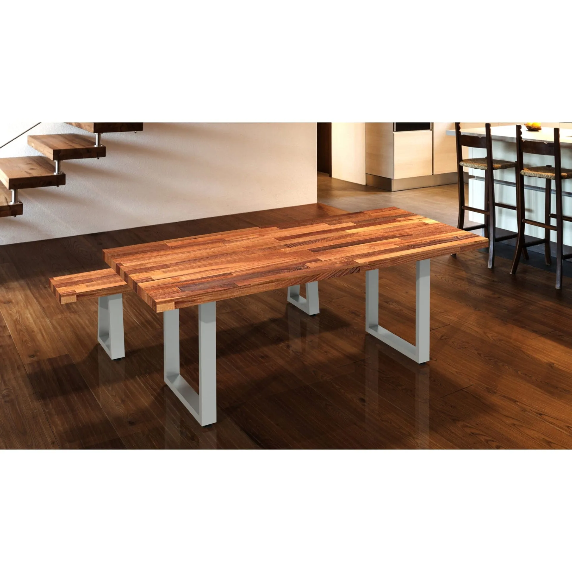 16-1/8" (410 mm) Adjustable Tapered Bench Legs Matte Black P, 1 Pair