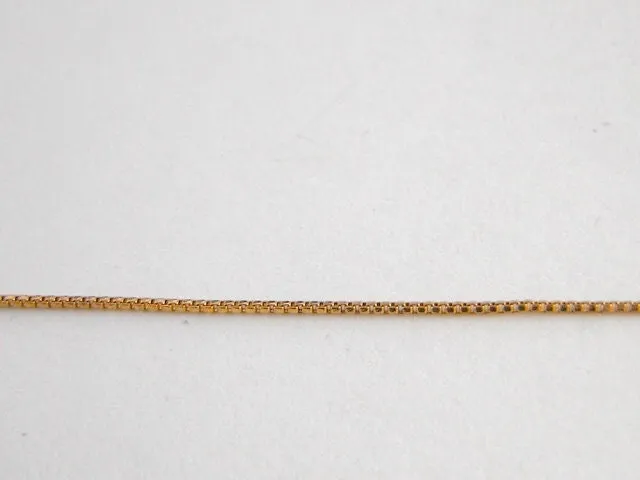 18K Gold Filled Look, Square Box Chain 1mm - Delicate and Durable, Sold by Foot for Custom Jewelry