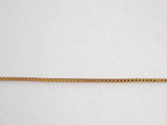 18K Gold Filled Look, Square Box Chain 1mm - Delicate and Durable, Sold by Foot for Custom Jewelry