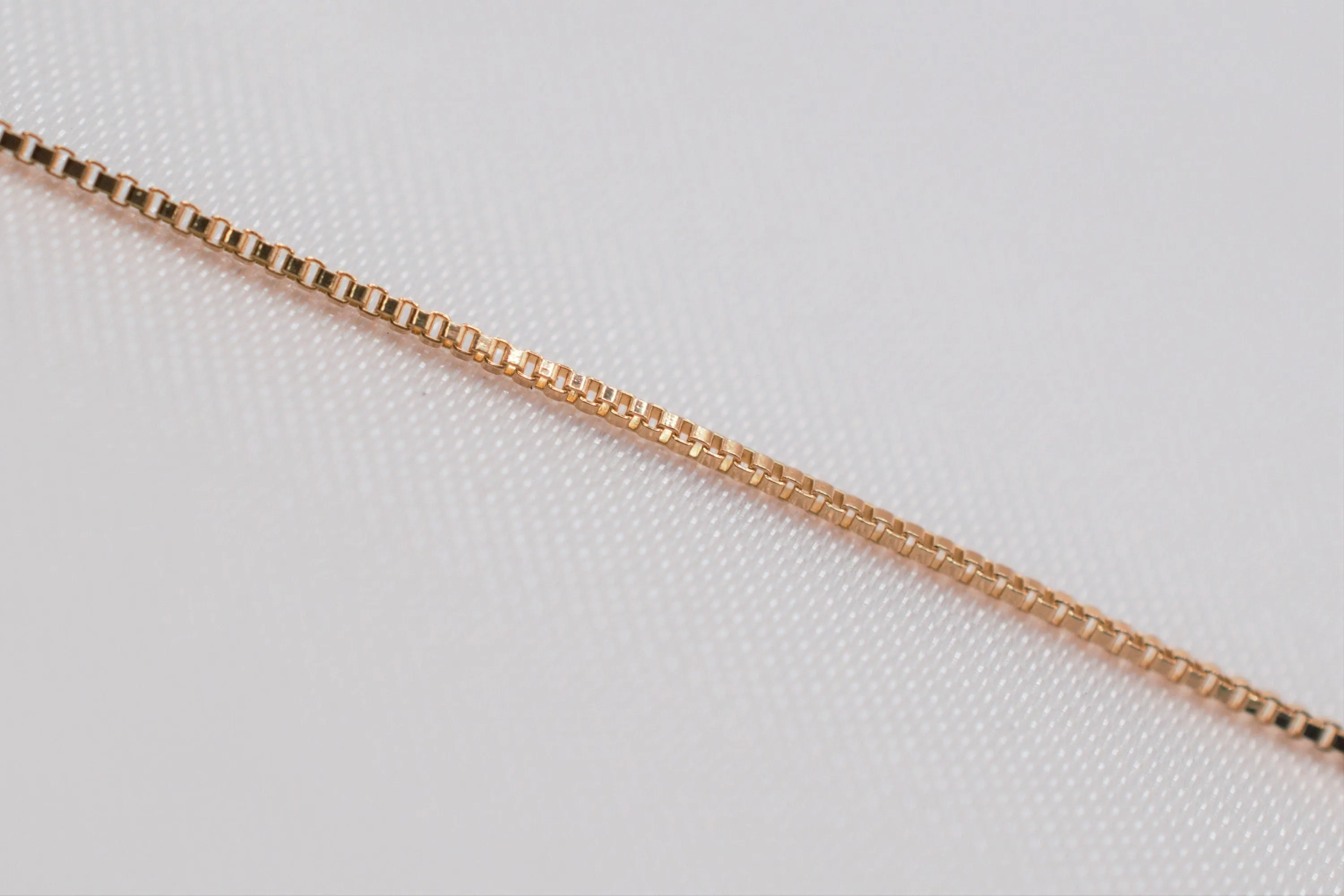 18K Gold Filled Look, Square Box Chain 1mm - Delicate and Durable, Sold by Foot for Custom Jewelry