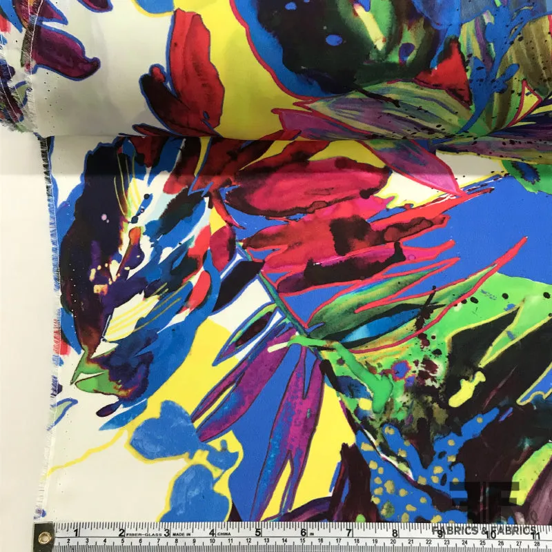 Abstract Tropical Silk Georgette - Multicolor