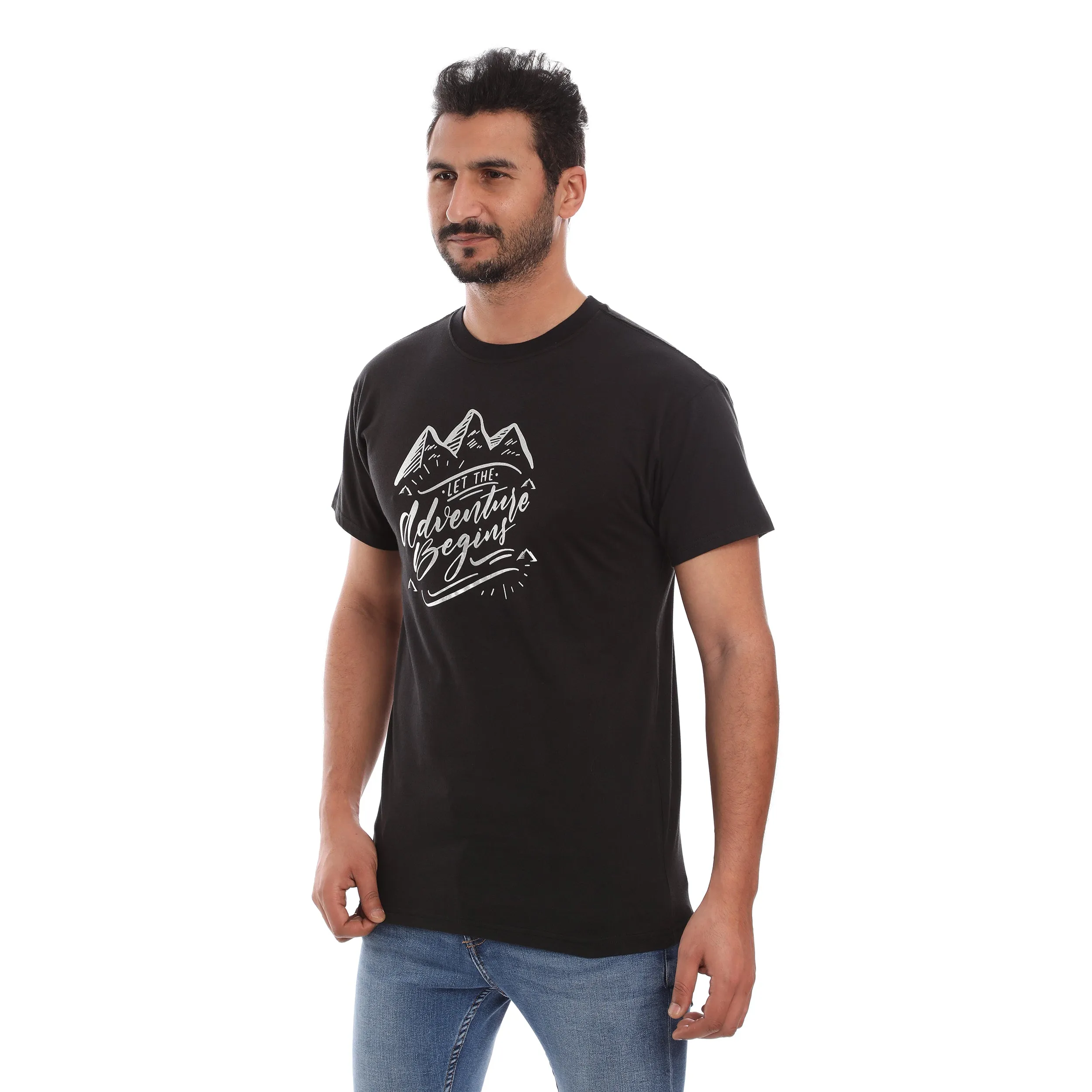 ADVENTURE COTTON RICH BLACK SHORT SLEEVE CREW NECK
