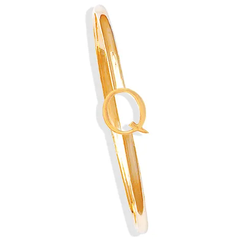 Alice Alphabet Initial Bangle Yellow Gold