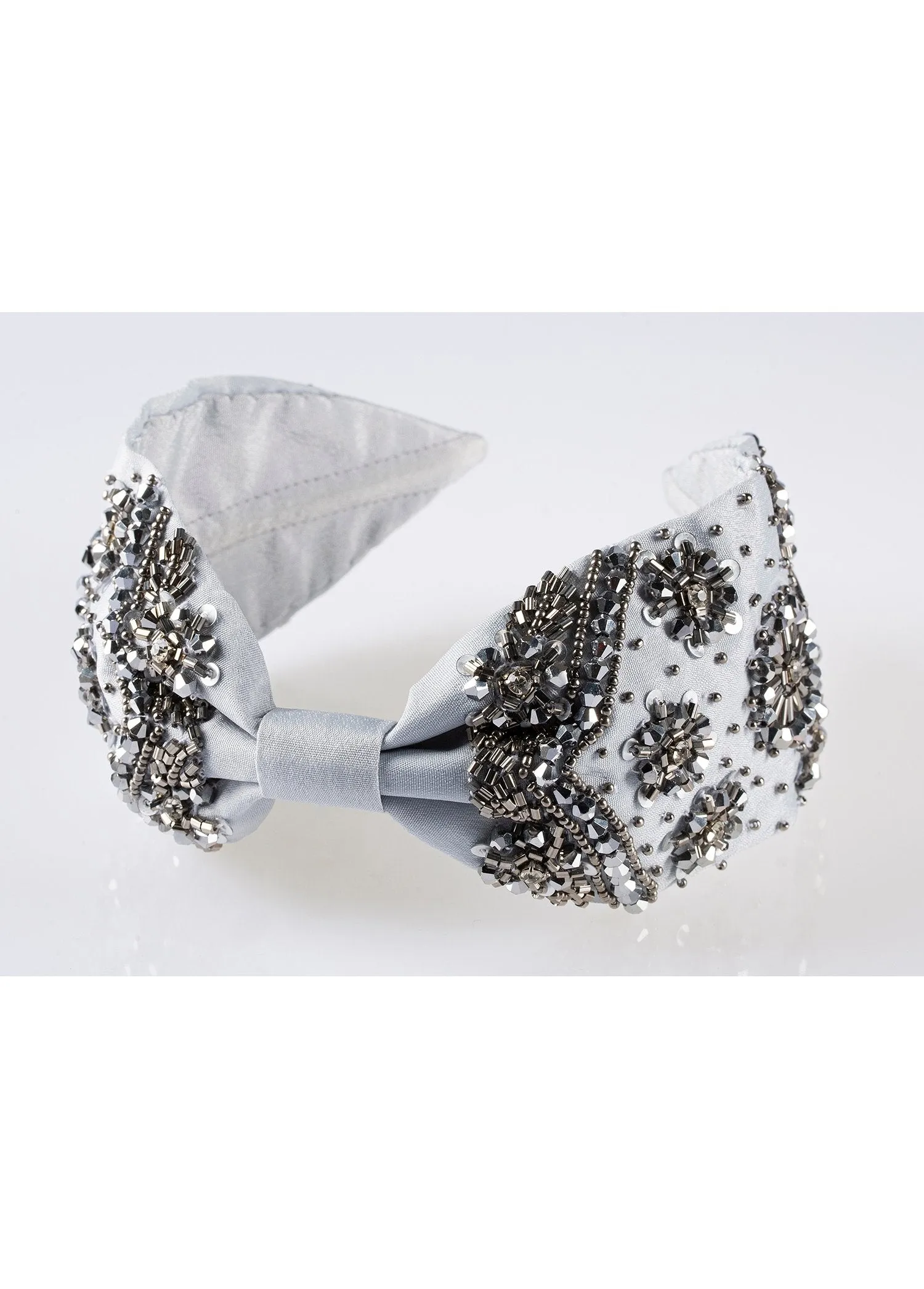 Alice Gray Bead Embroidered Women Headband