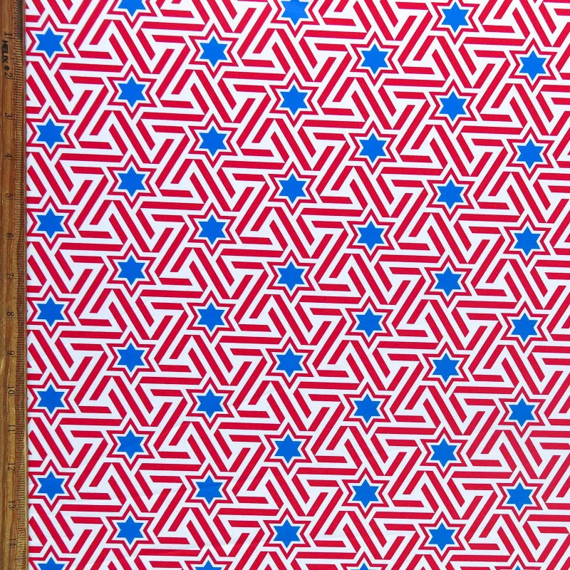 Americana Stars and Stripes Poly Spandex Swimsuit Fabric