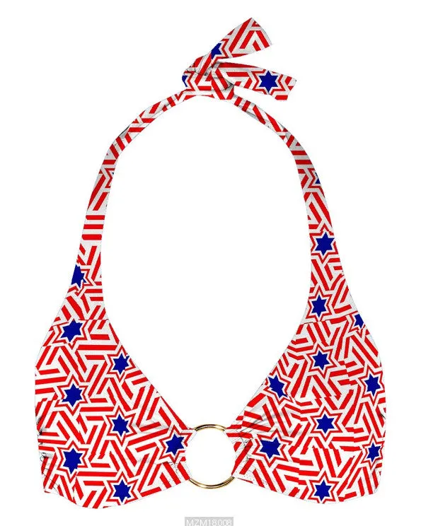 Americana Stars and Stripes Poly Spandex Swimsuit Fabric