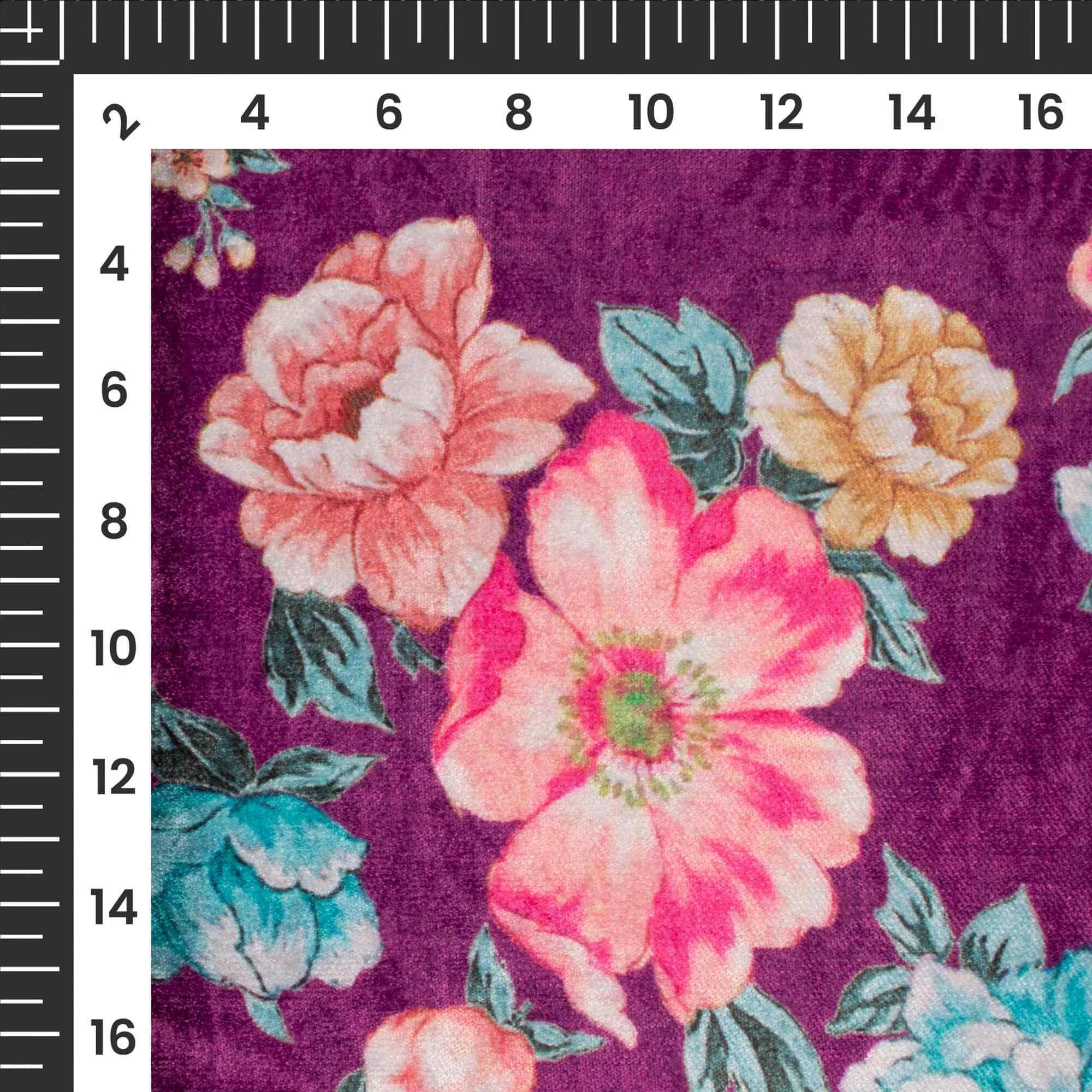Attractive Floral Digital Print Premium Velvet Fabric