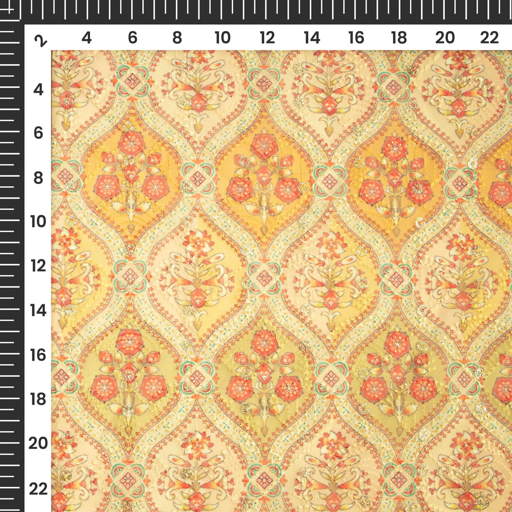Attractive Floral Zari Sequins Embroidery Digital Print Georgette Fabric