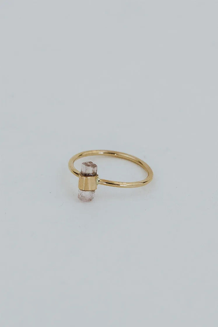Banded Crystal Ring - Pink Tourmaline