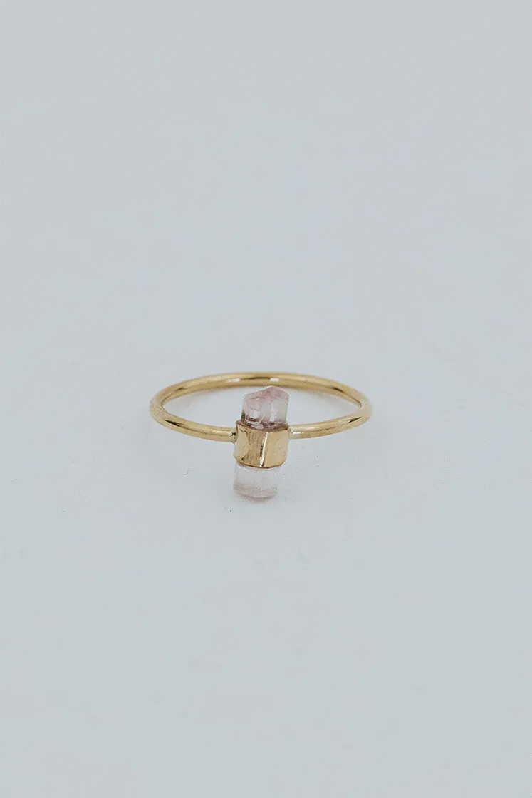 Banded Crystal Ring - Pink Tourmaline