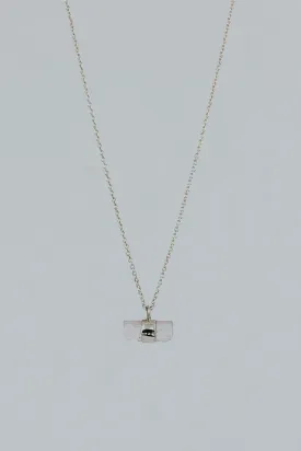Banded Pink Tourmaline Necklace - Sterling Silver