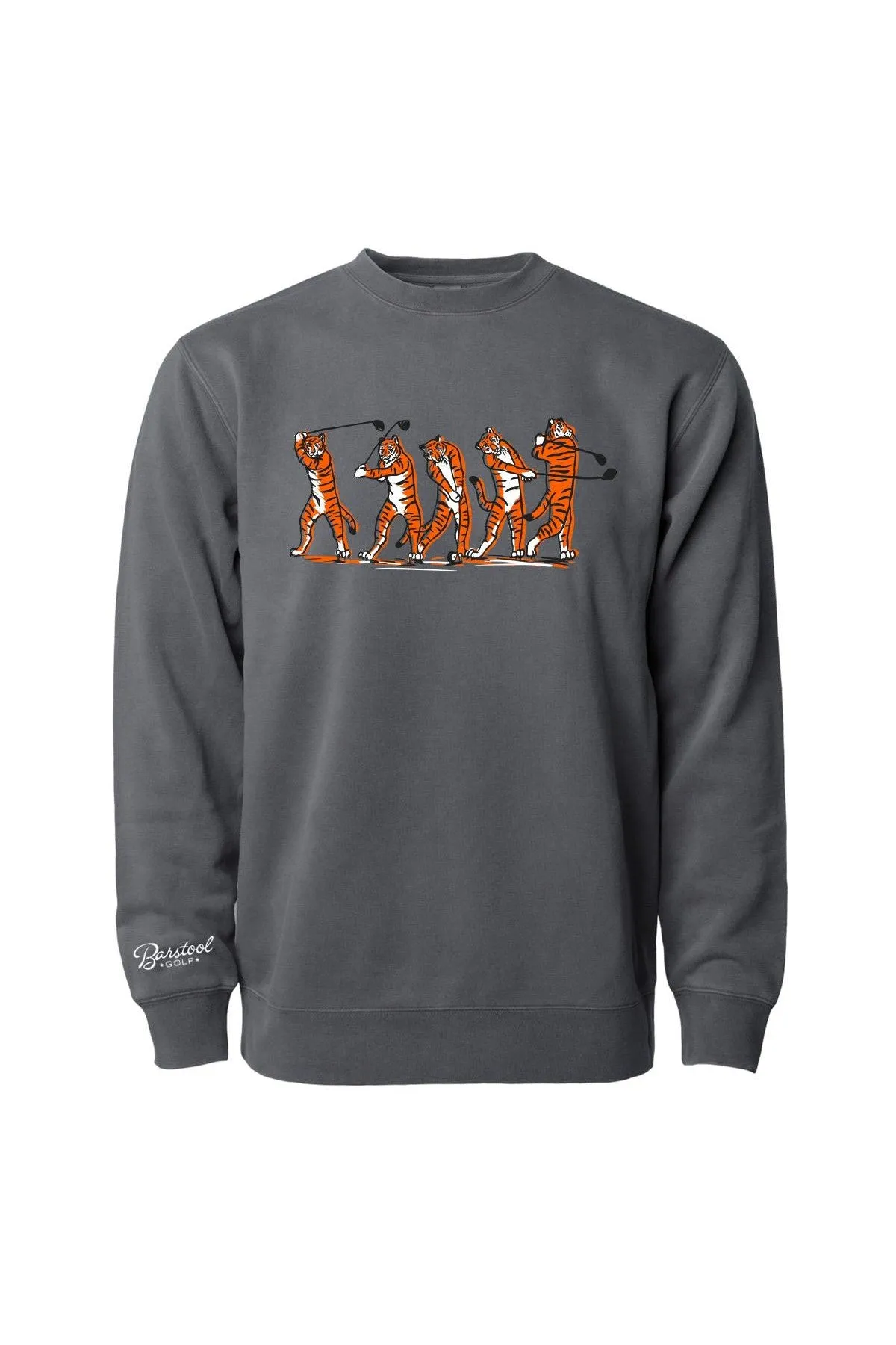 Barstool Sports Golf Tiger Swing Crewneck in Grey