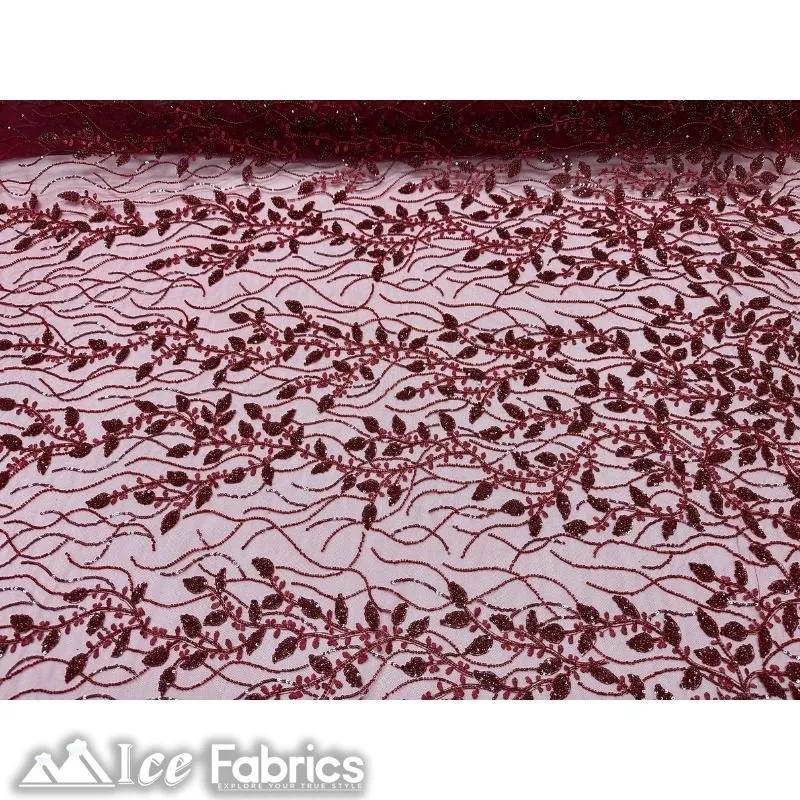 Beautiful Embroidery Floral Lace Sequin Beaded Fabric