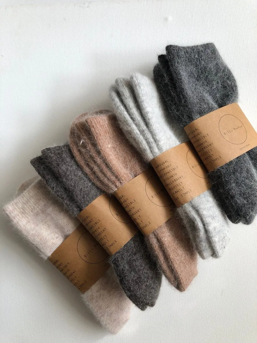 Billy Bamboo Fluffy Angora Socks (Many Colours)