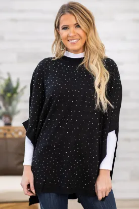 Black and Gold Scattered Studs Sweater