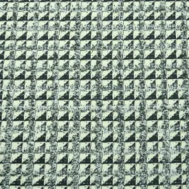 Black and Ivory with a Gray Hint Geometric Threaded Tweed Boucle