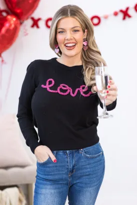 Black and Pink Love Sweater