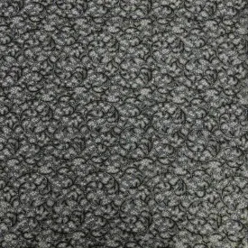 Black and Silver Abstract Embroidered Tulle Fabric