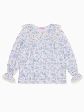 Blue Floral Felicia Long Sleeve Baby Shirt