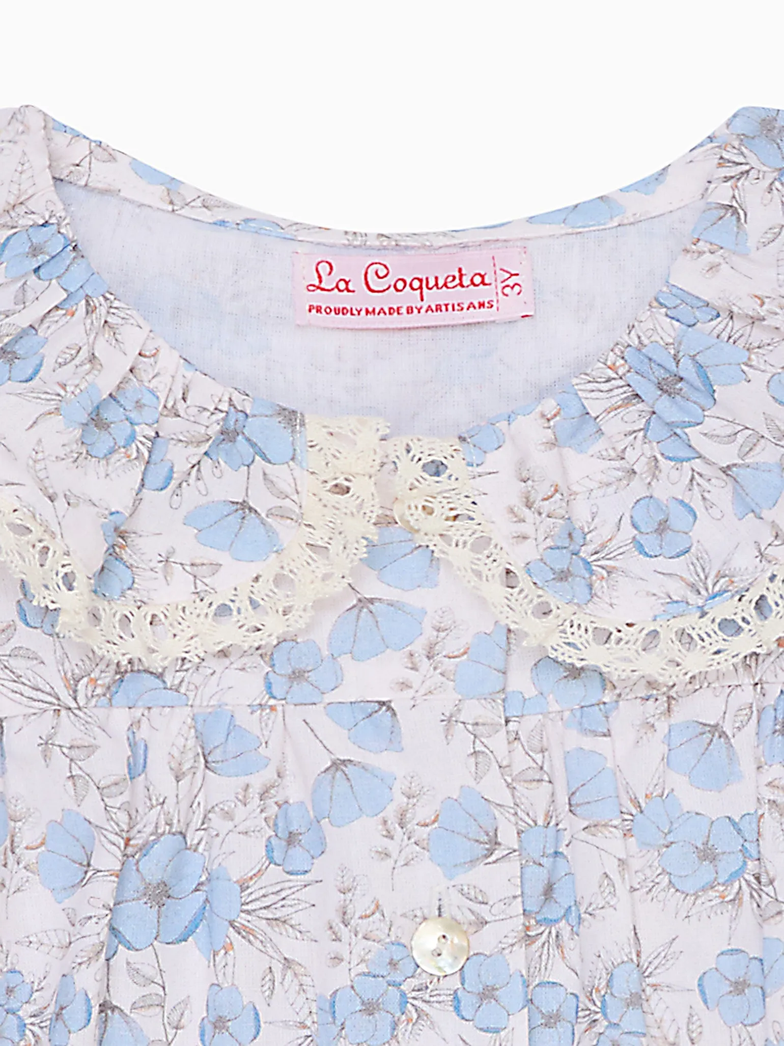 Blue Floral Felicia Long Sleeve Baby Shirt