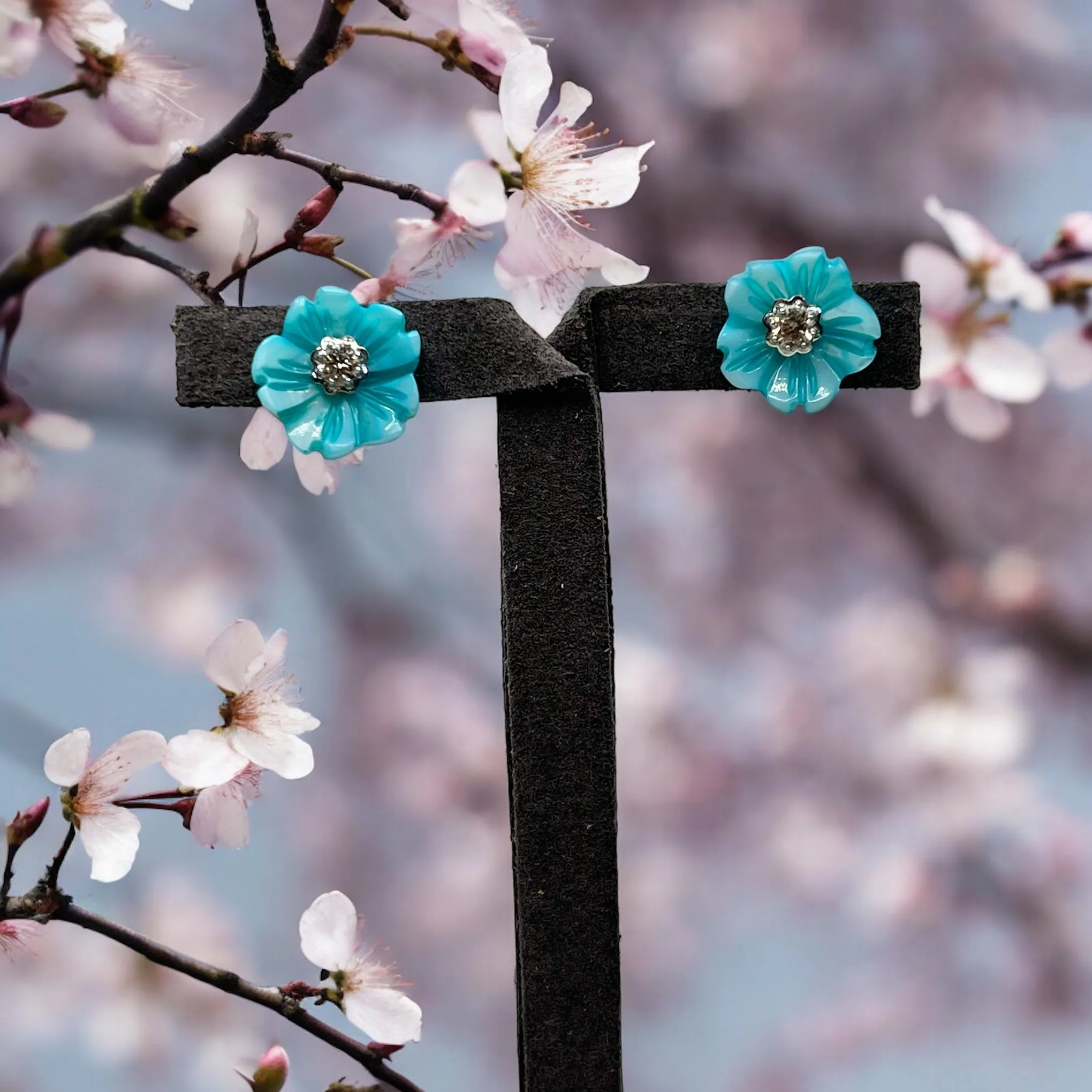 BLUE STUD EARRINGS