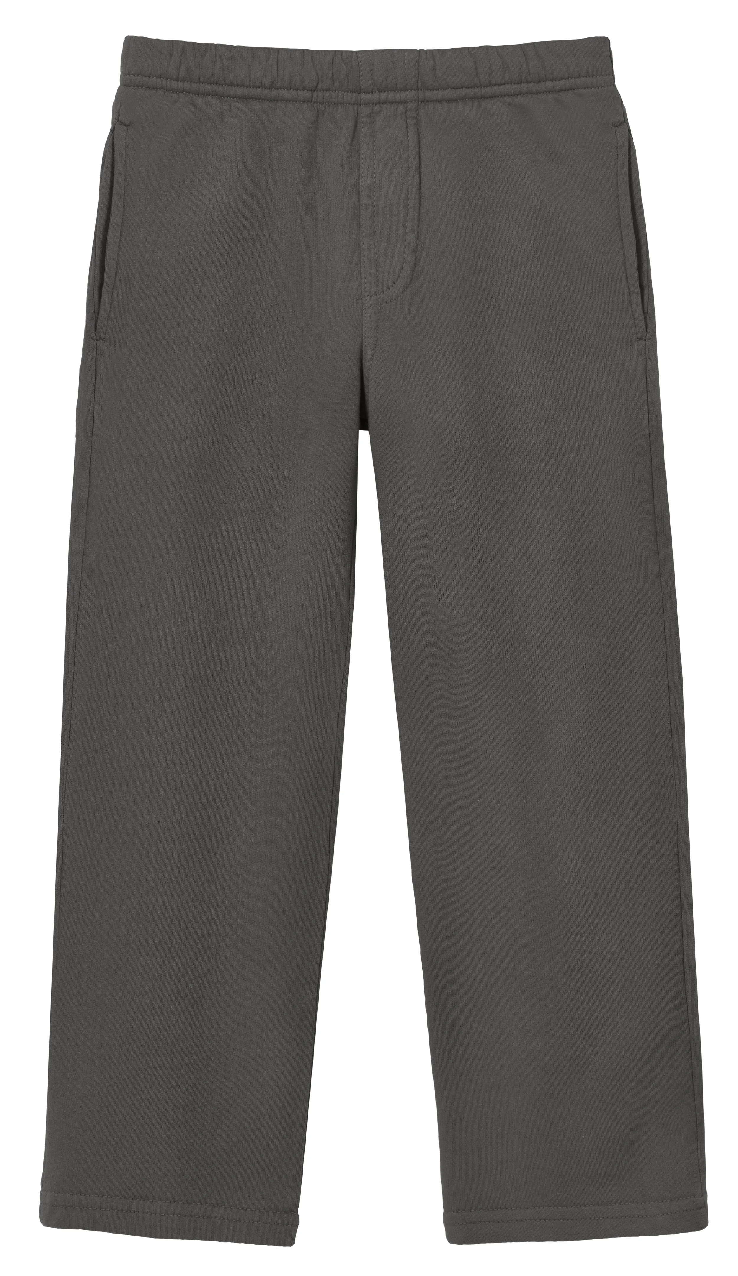 Boys Lightweight Soft Cotton  Fleece Straight Leg Pocket Pant | Charcoal