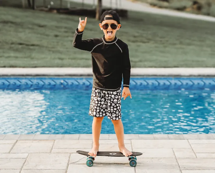 Boys UPF 50  Long Sleeve Rashguard | Elf Green