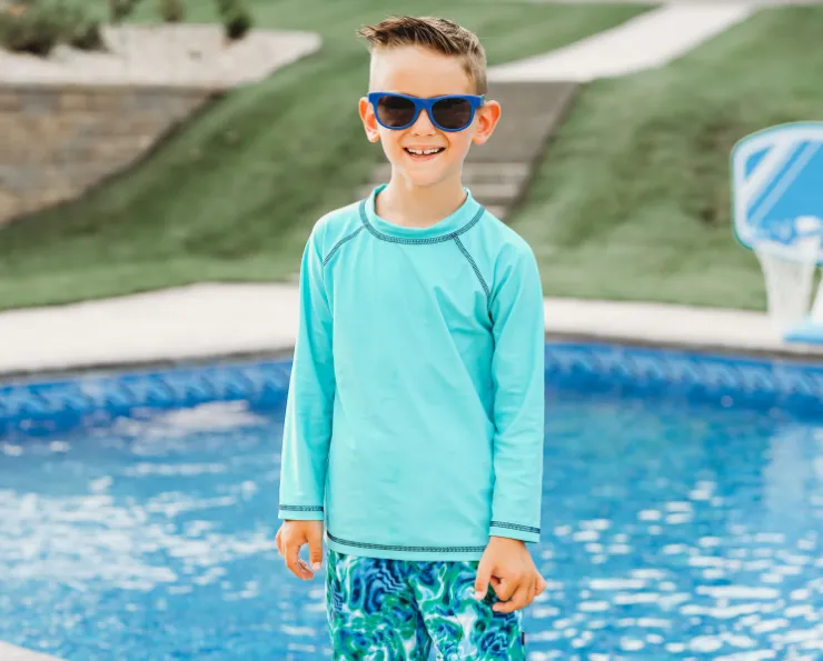 Boys UPF 50  Long Sleeve Rashguard | Elf Green