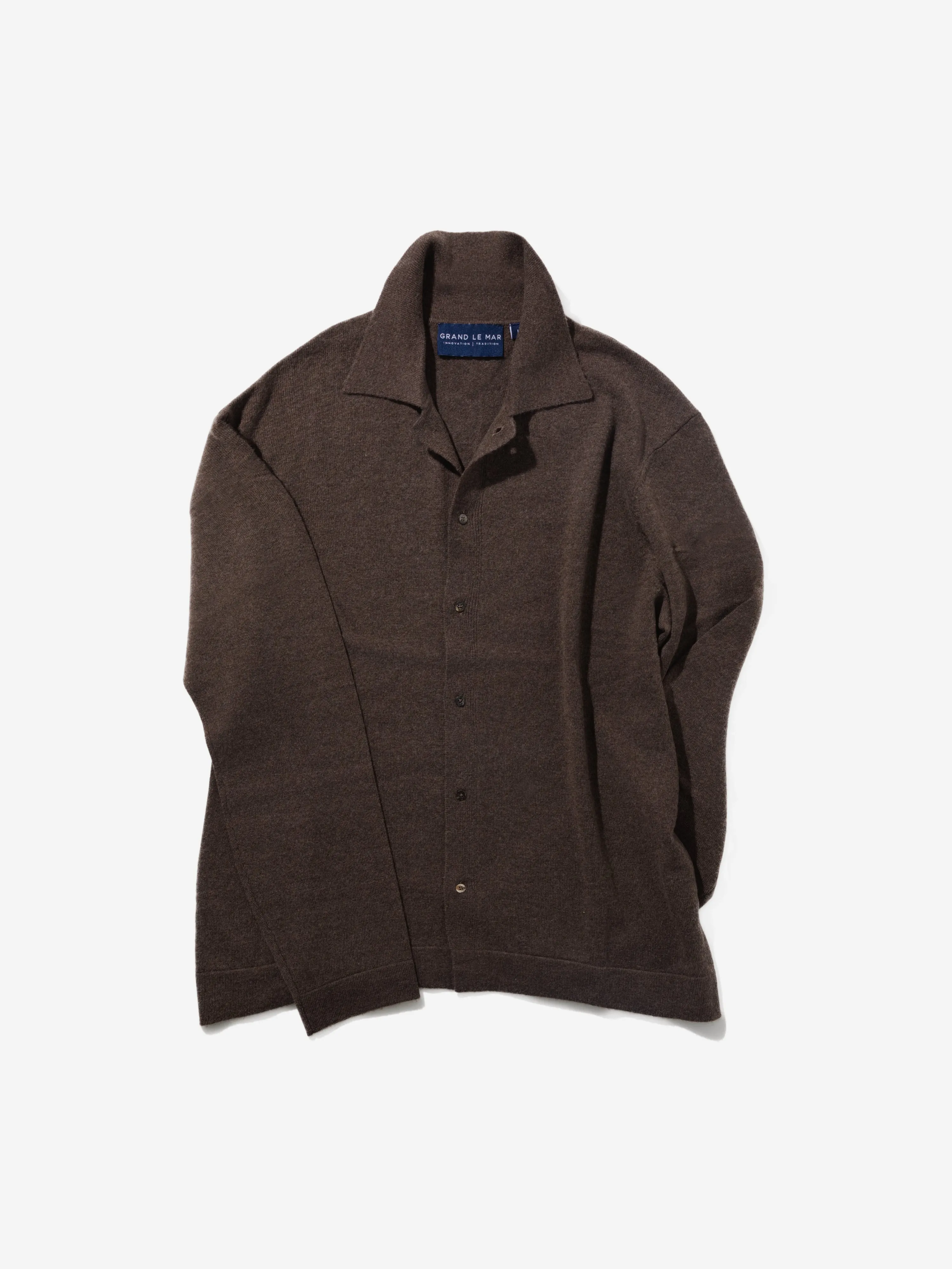 Brown Merino Wool Cashmere Cardigan