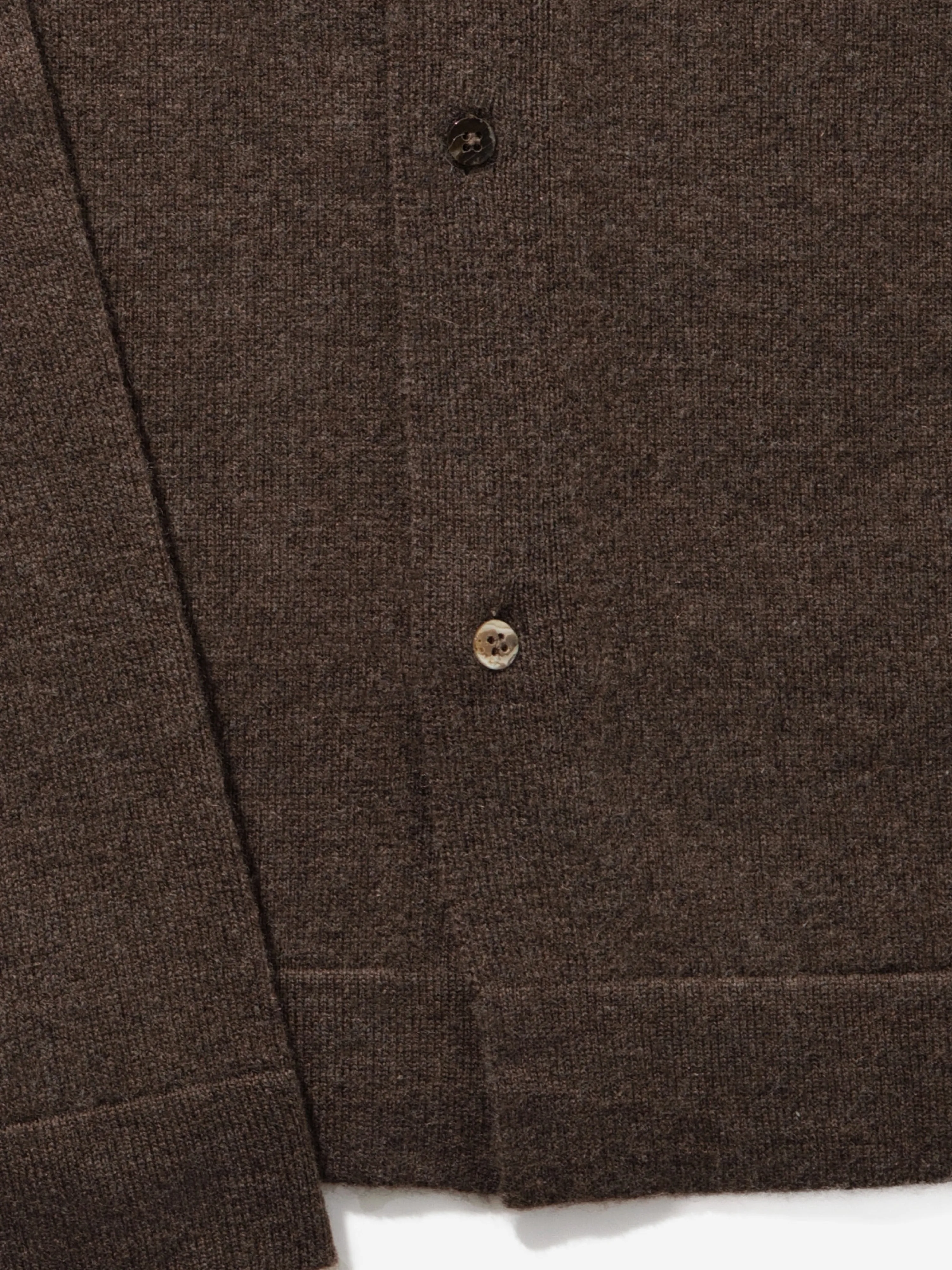 Brown Merino Wool Cashmere Cardigan