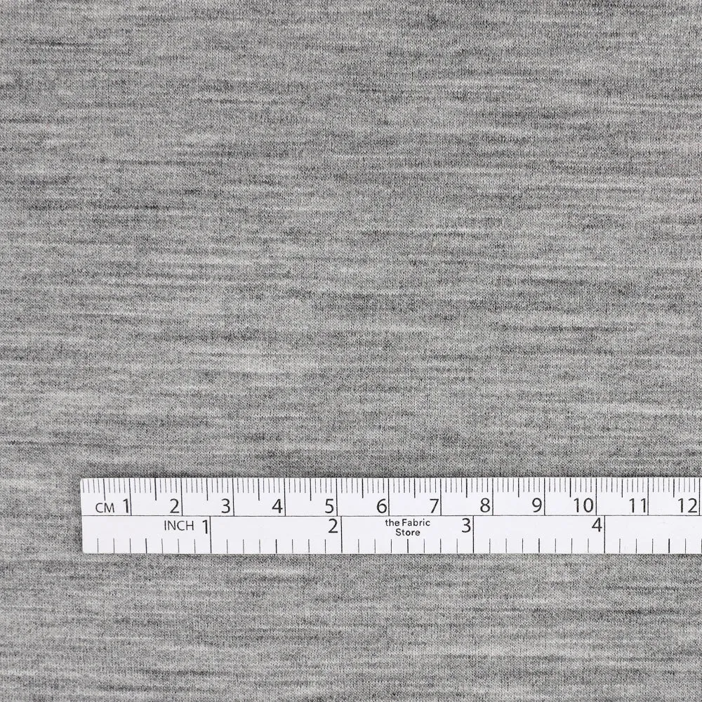 Brushed Merino Sweatshirting - Grey Marle