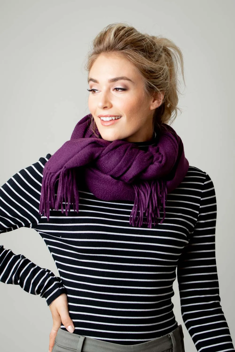 Cashmere Stole - Eggplant