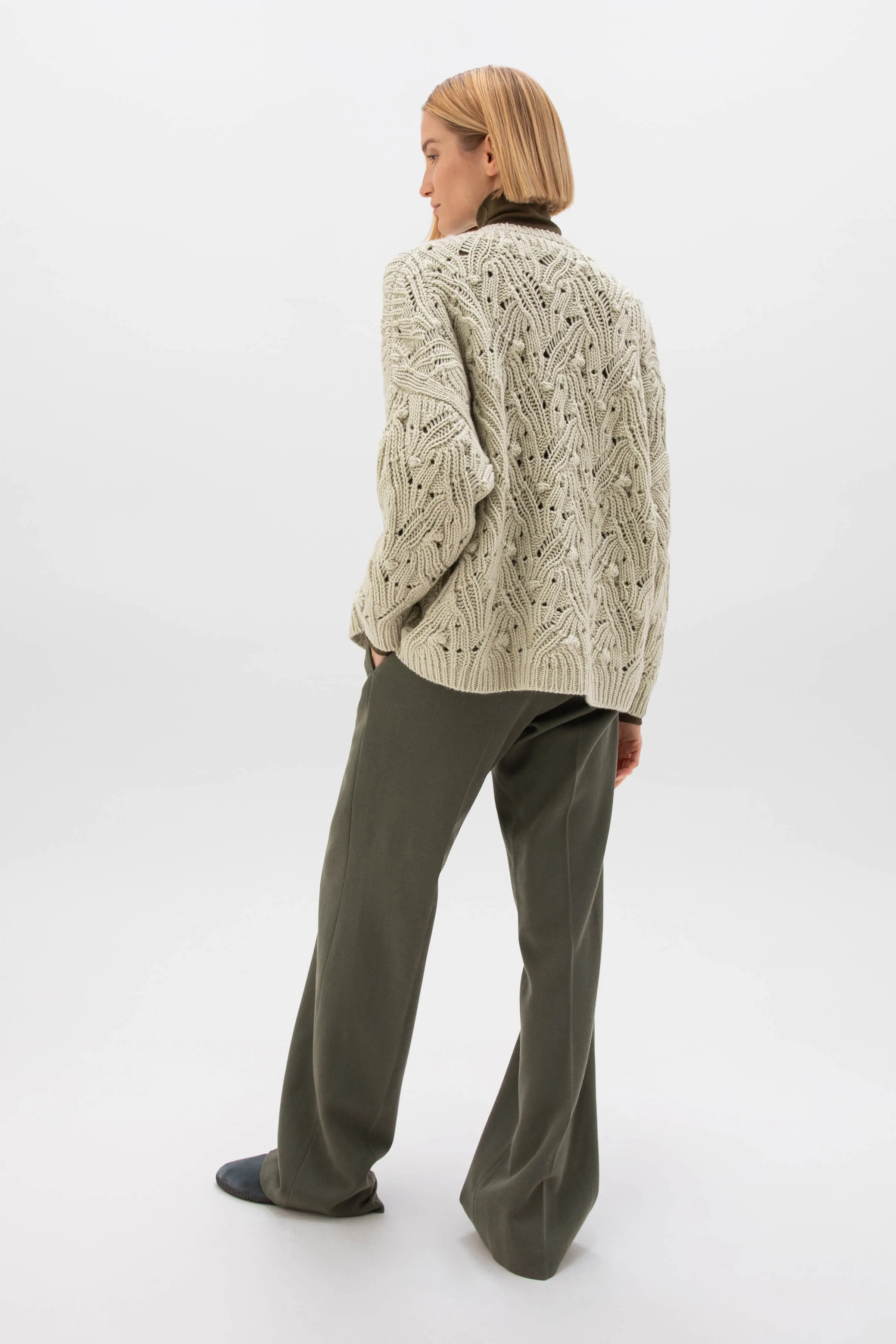 Chunky Lace Stitch Cashmere Jumper