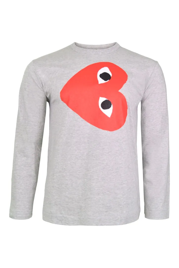 COMME des GARÇONS PLAY GRAY LONGSLEEVE T-SHIRT