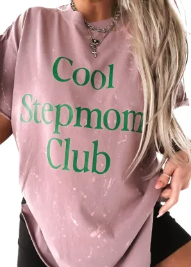 COOL STEPMOMS CLUB BLEACHED OUT SIDE SLIT TEE