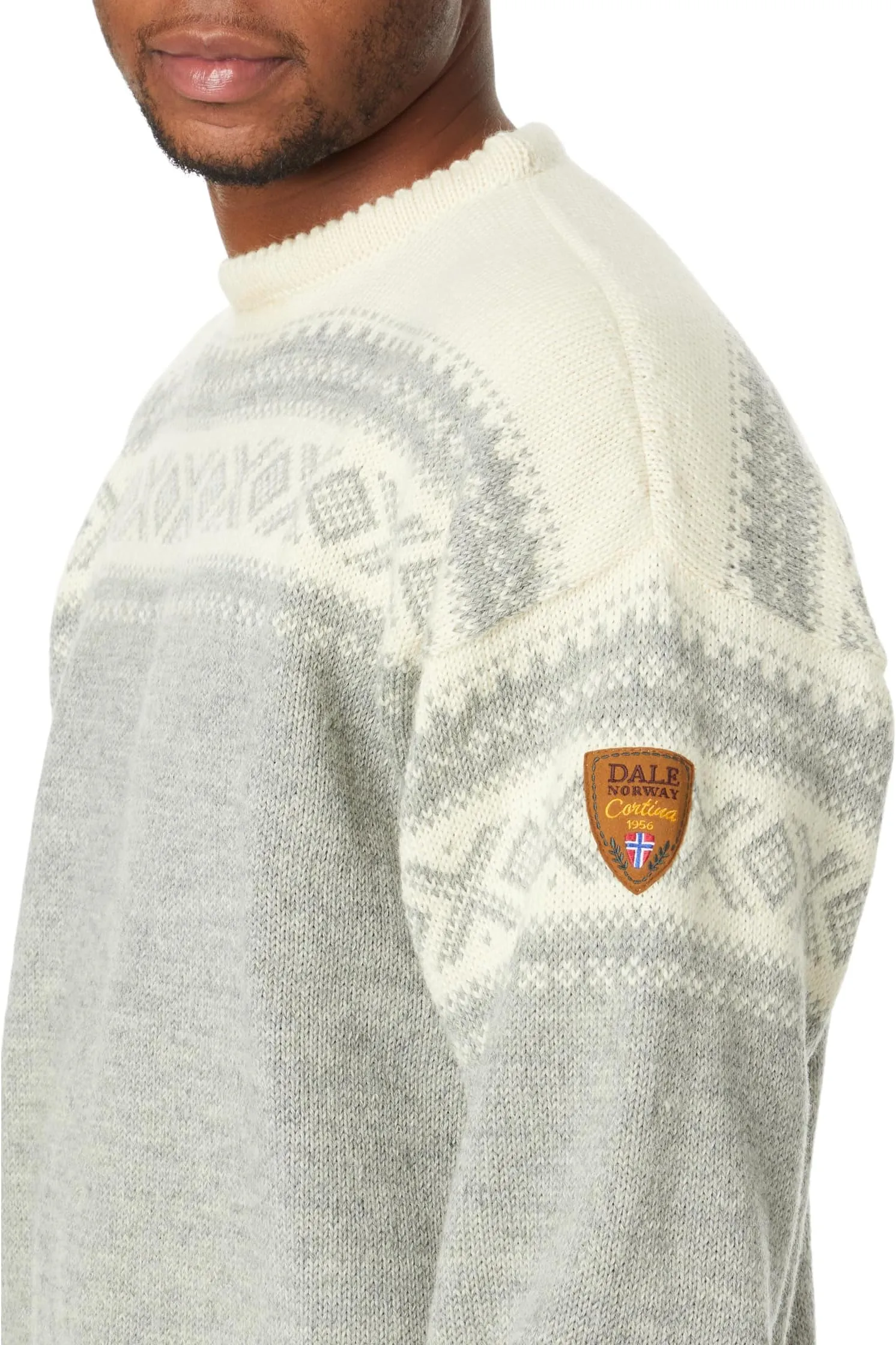 Cortina 1956 Dale of Norway Sweater, Light Charcoal/Off-White