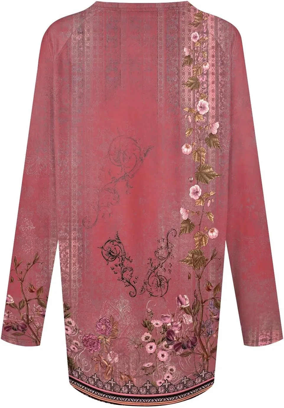 COTECRAM Women Long Sleeve Shirts V Neck Long Loose Fit Tunic Tops Casual Spring Fashion Outfits Trendy Clothes 2025