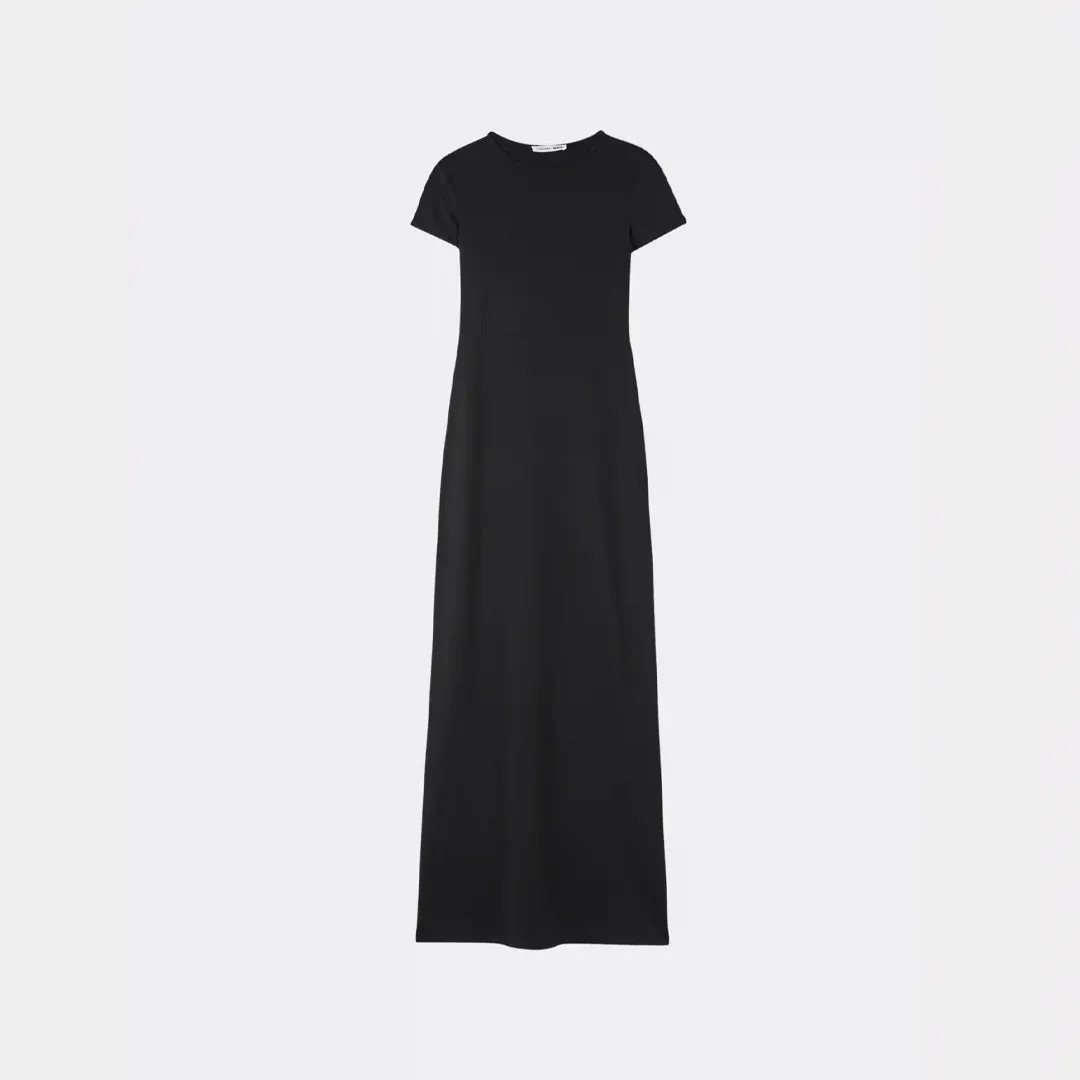 Crew Neck Short Sleeve Long Dress