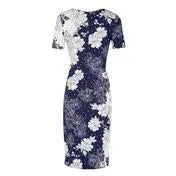 Crew Neck Twist Knot Print Dress