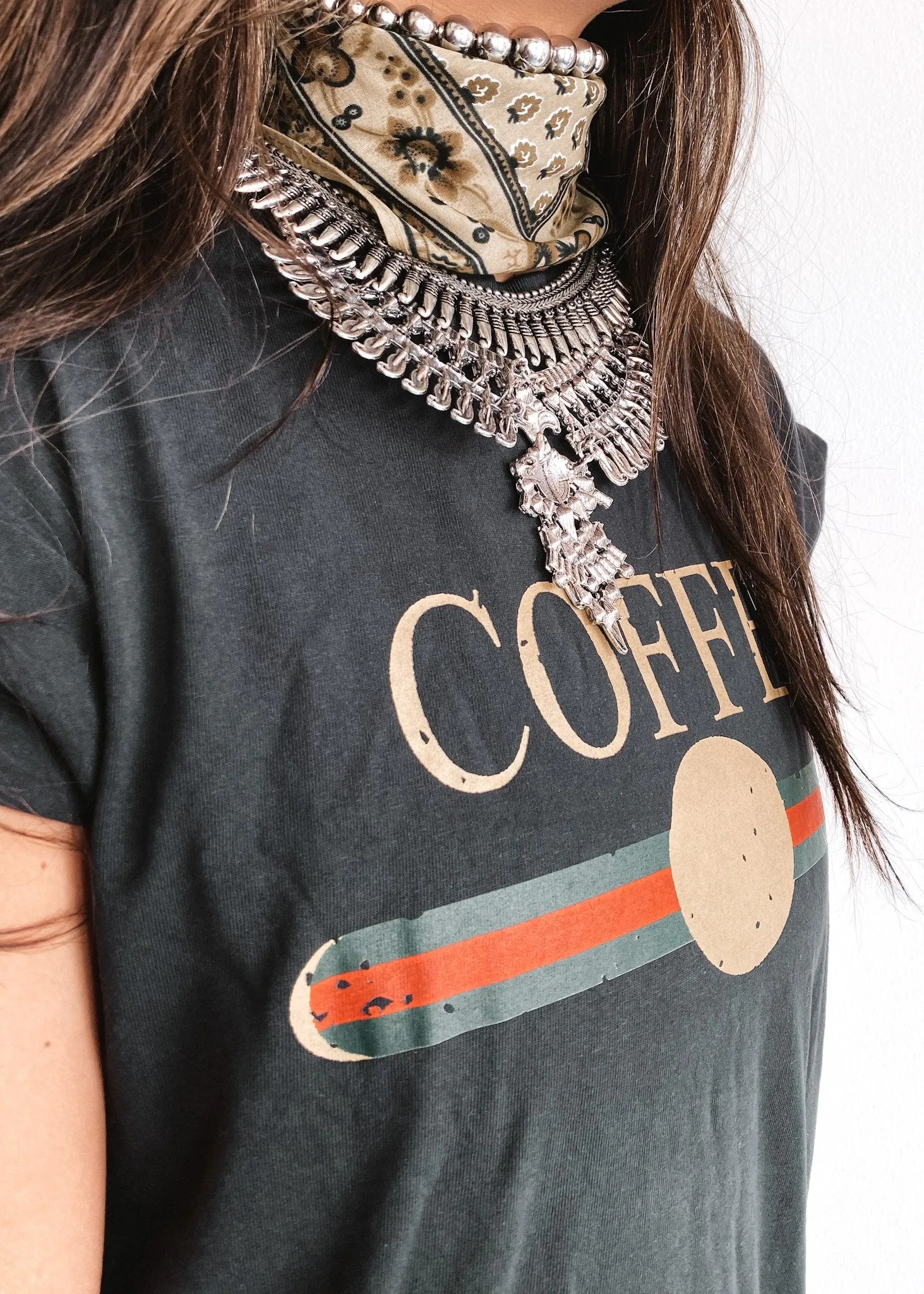 DESIGNER COFFEE SIDE SLIT TEE