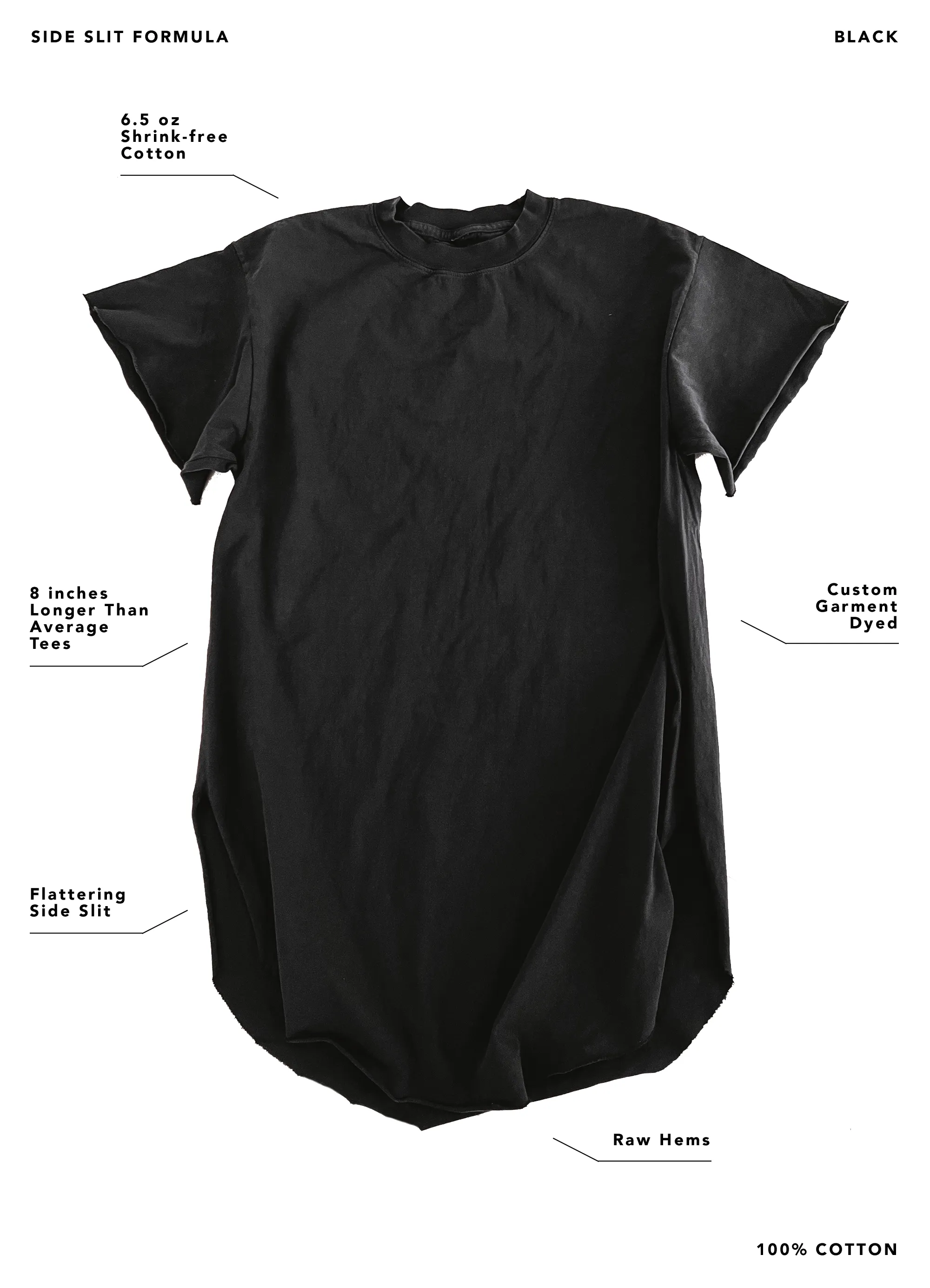 DESIGNER COFFEE SIDE SLIT TEE