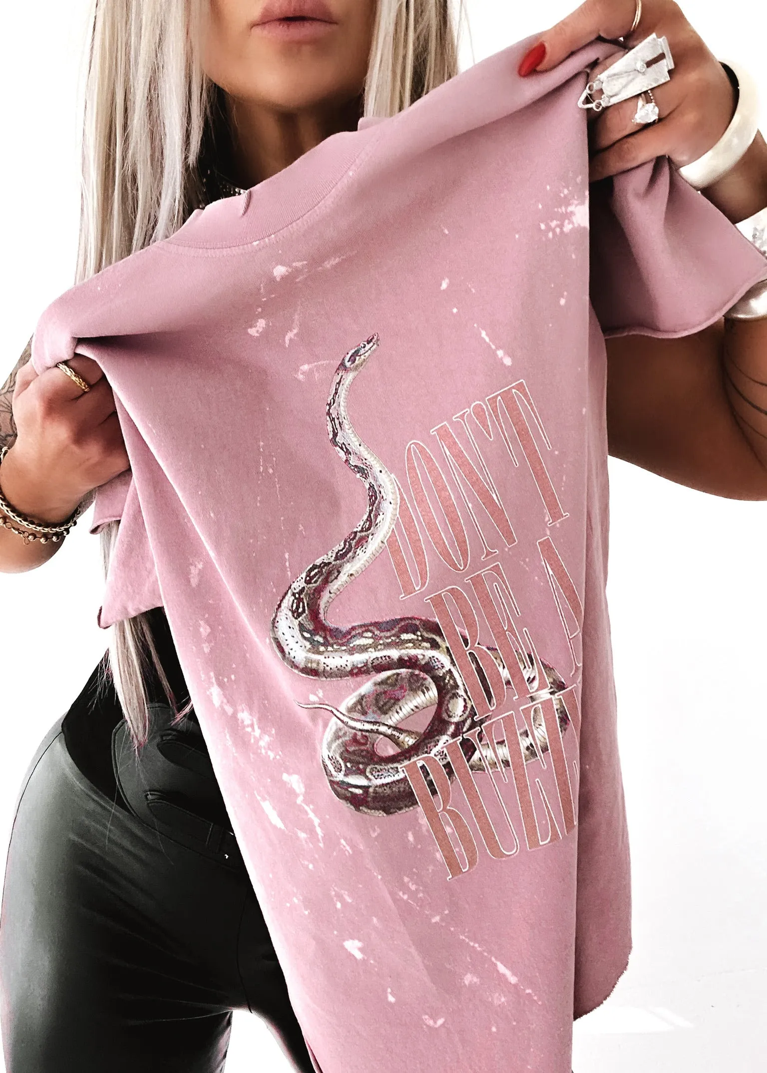 DON'T BE A BUZZKILL BLEACHED OUT SIDE SLIT TEE