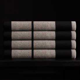 Double Stripe Repeat Blanket - Black/Taupe Melange