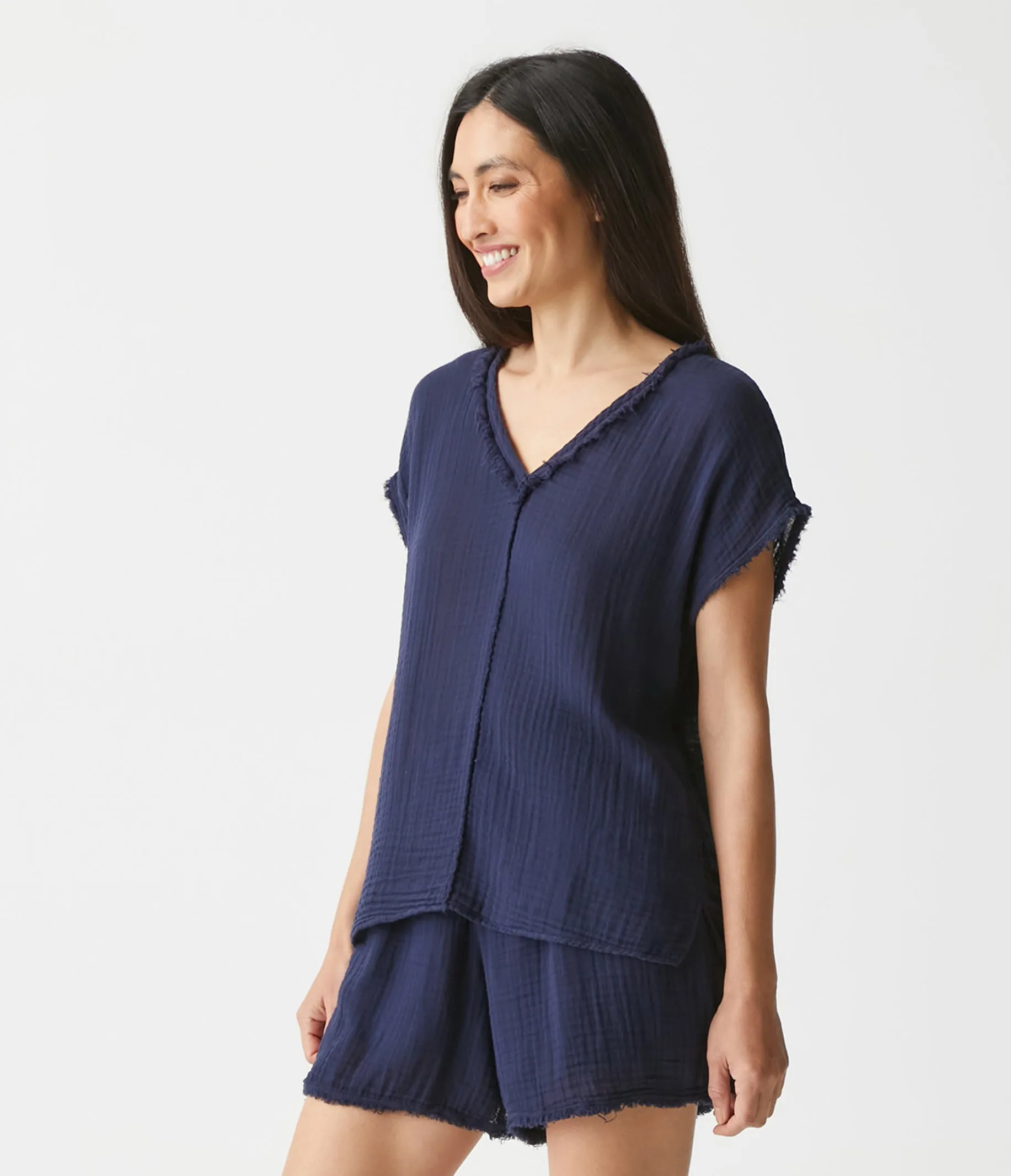 Draya Gauze V-Neck Top