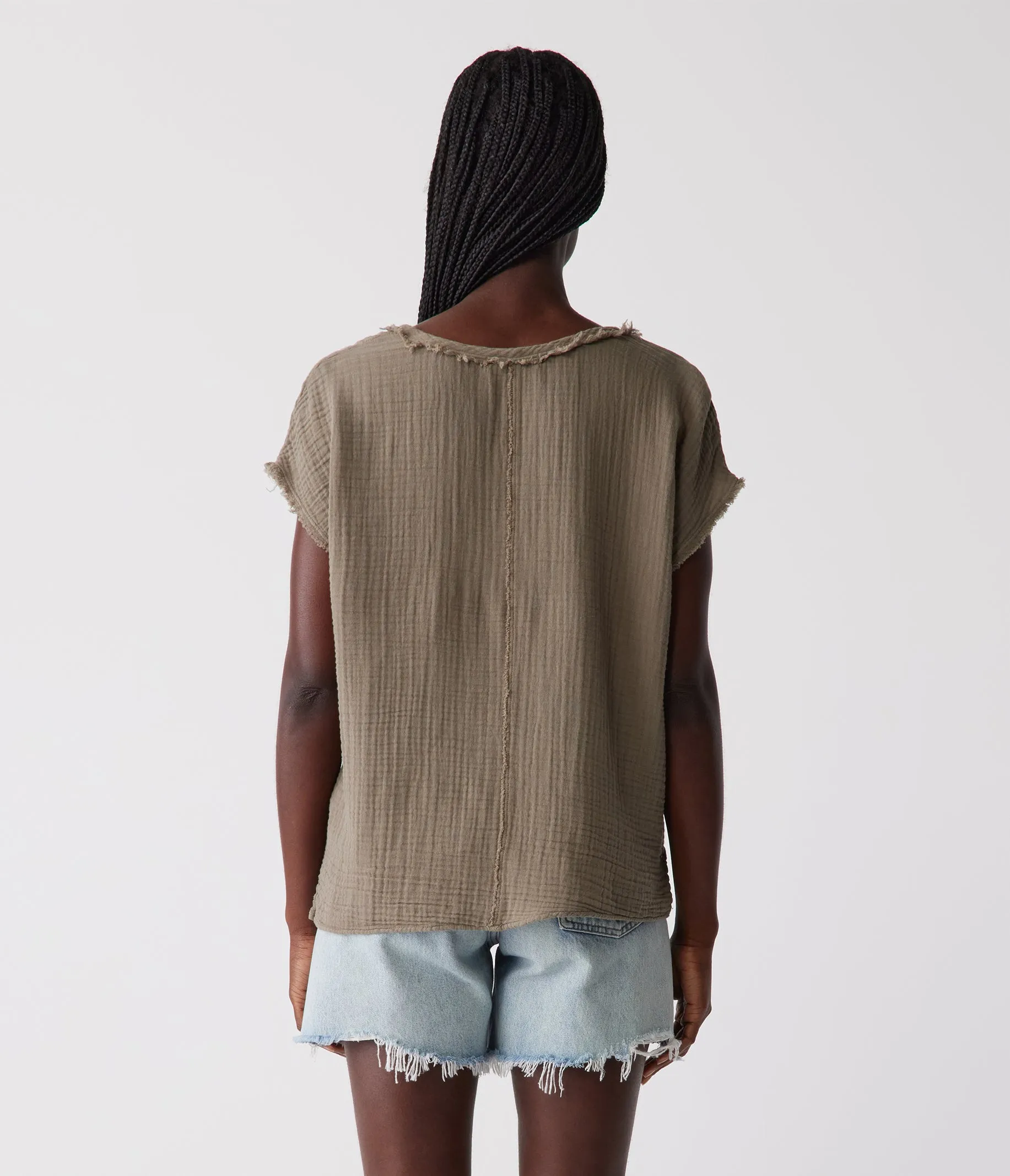 Draya Gauze V-Neck Top