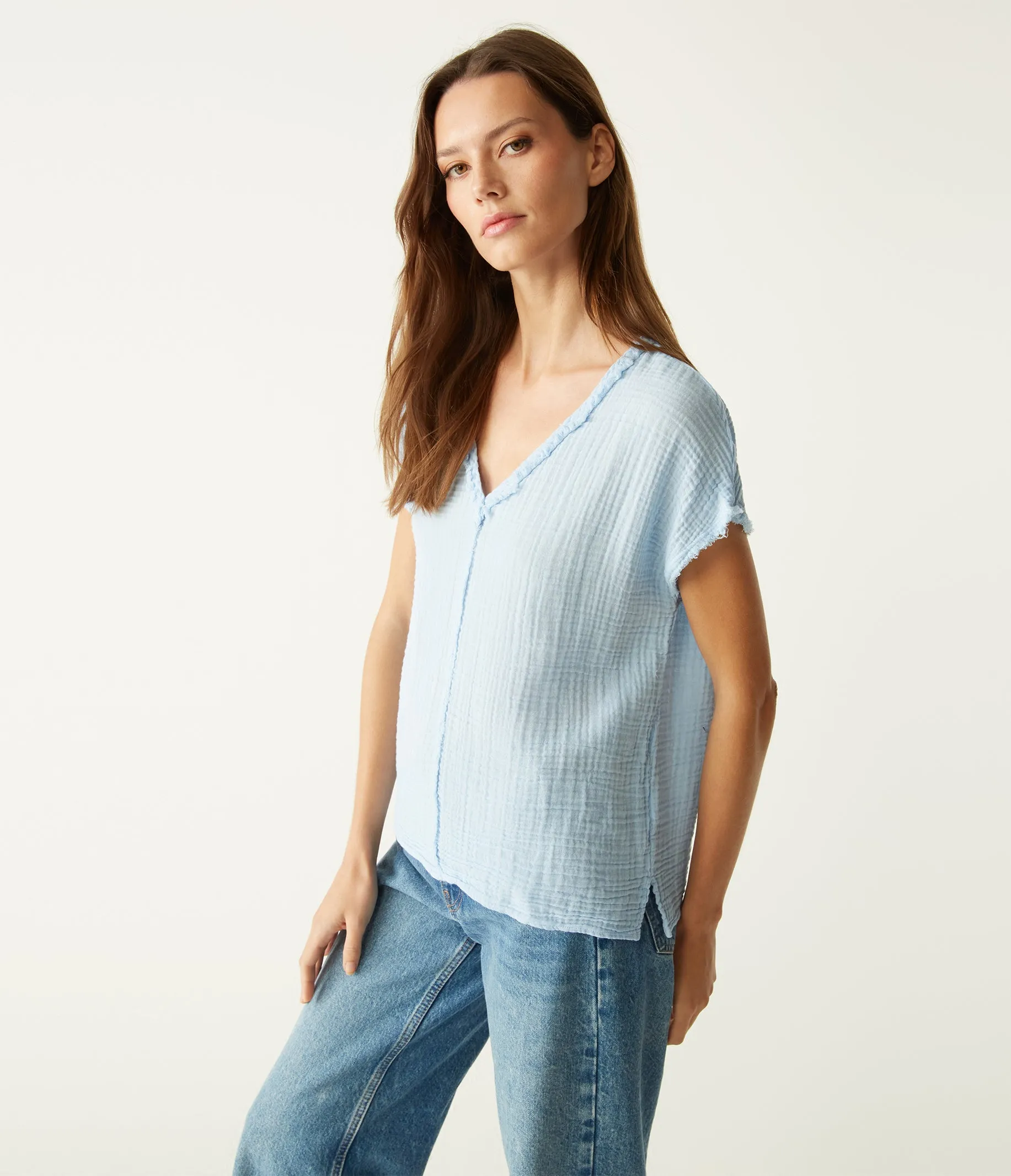 Draya Gauze V-Neck Top