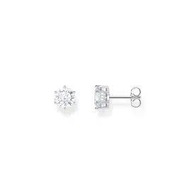 Ear studs with big, white zirconia